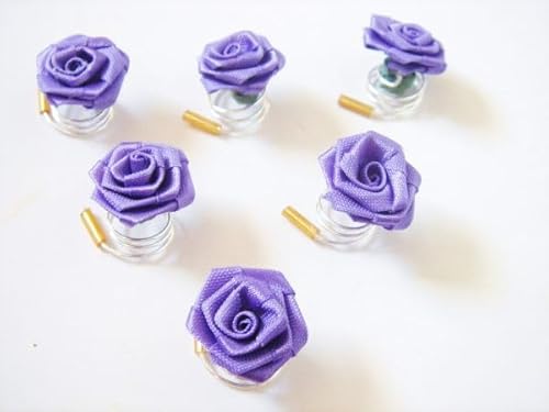 Haarschmuck - 6 Haarspiralen Curlies mit Rosen in der Farbe lila - Brautschmuck von dekofine