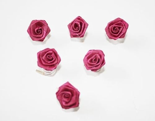 Haarschmuck - 6 Haarspiralen Curlies mit Rosen in der Farbe weinrot- Brautschmuck von dekofine