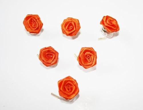 Haarschmuck - 6 Haarspiralen Curlies mit orangen Rosen - Brautschmuck von dekofine