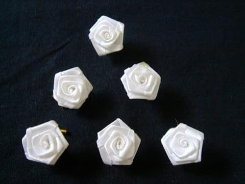 Haarschmuck - 6 Haarspiralen Curlies mit weissen Rosen - Brautschmuck von dekofine