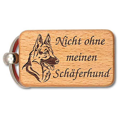 dekolaser24 - Schlüsselanhänger Nicht Ohne Meinen Schäferhund Lustige Sprüche Hunde Haustier Geburtstagswünsche Geschenkidee Für Männer Frauen Geschenk zum Geburtstag oder Weihnachten von dekolaser24