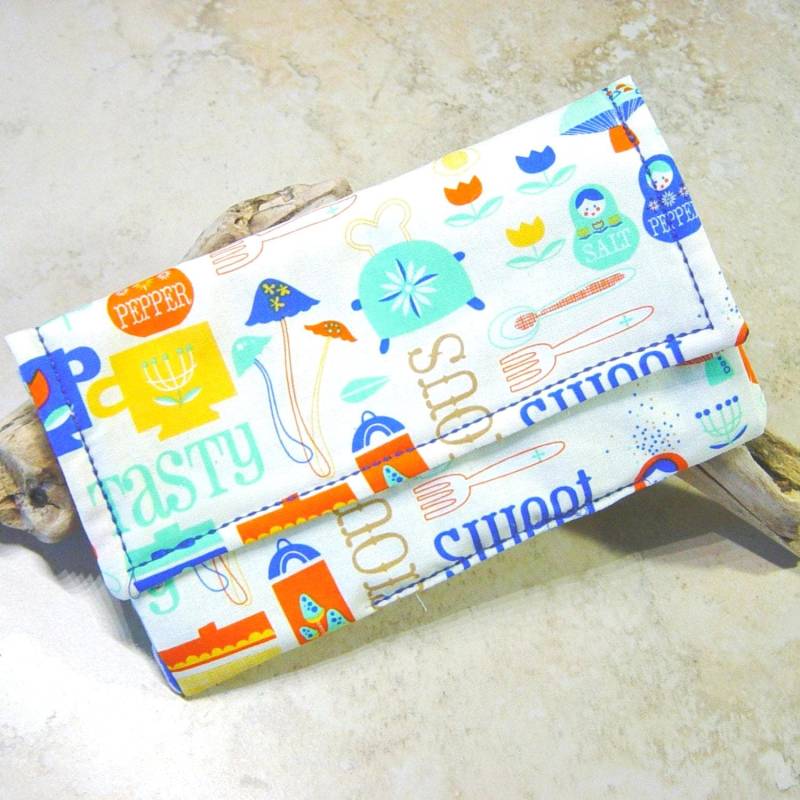 Kitchen Print Fabric Coupon Organizer Brieftasche Mit Card Dividers von delaMarCollection