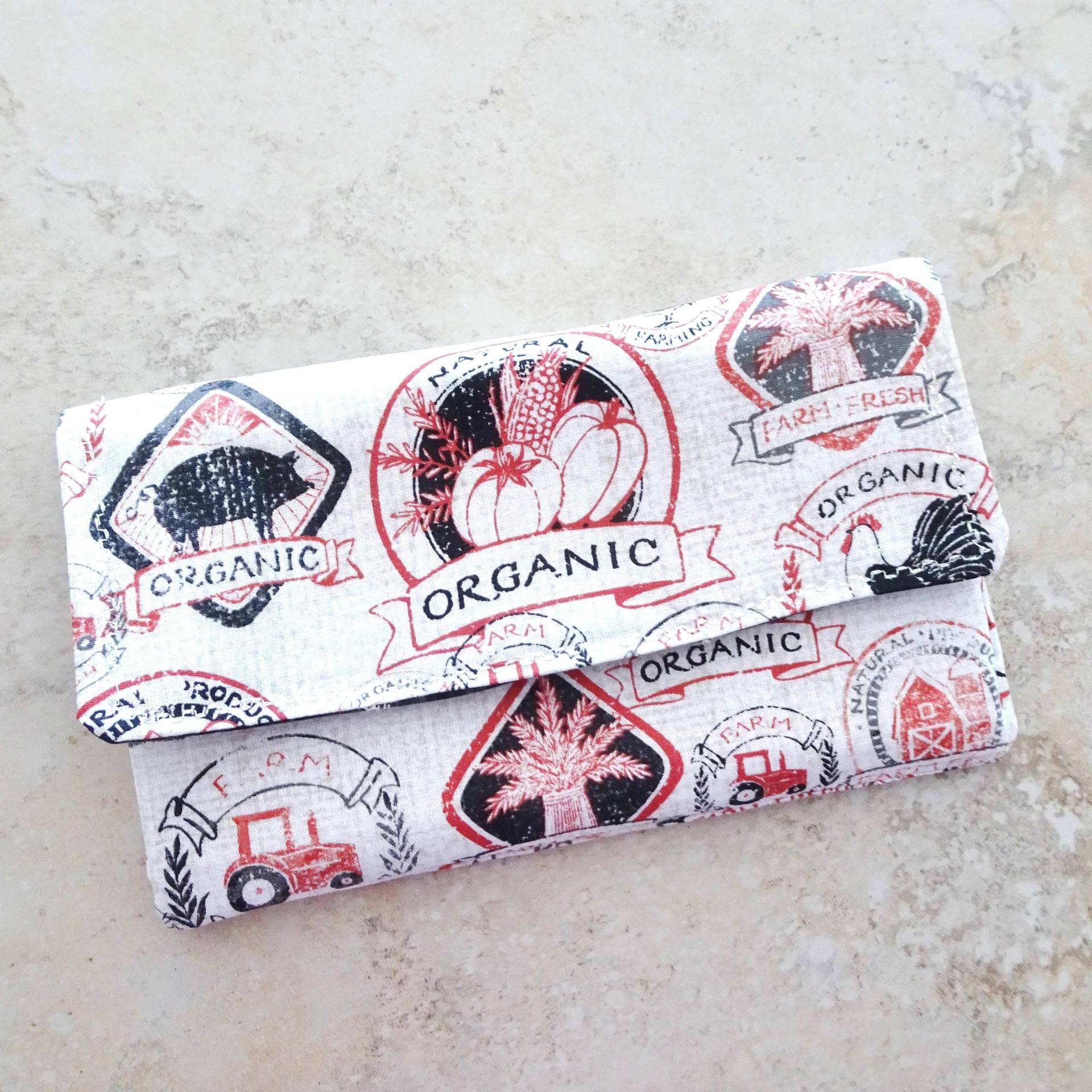 Organic Farm Fabric Coupon-Organizer Wallet Mit Kategorieteiler von delaMarCollection