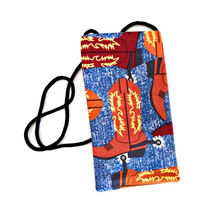 Western Cowboy Boot Handykette Geldbörse Denim-stoff-Beutel von delaMarCollection