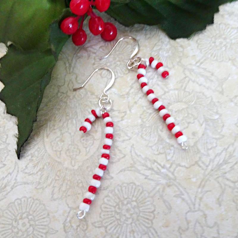 Zuckerstange Ohrringe, Weihnachten Schmuck von delaMarCollection