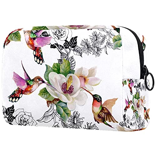 Oxford Stoff Make-up Tasche Vogelblumen Damen Kosmetiktasche, Bedruckte Kosmetiktasche, Reise Kosmetiktasche, Geldbörse Kosmetiktasche Geschenk Handtasche Geldbörse von delayer