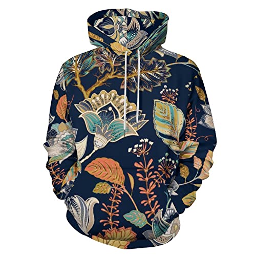 delayer Hoodie Für Erwachsene Bunte Blumen Ethnisches Blumenmuster Sweatshirts Hoody Mit Tasche Für Herren Damen von delayer