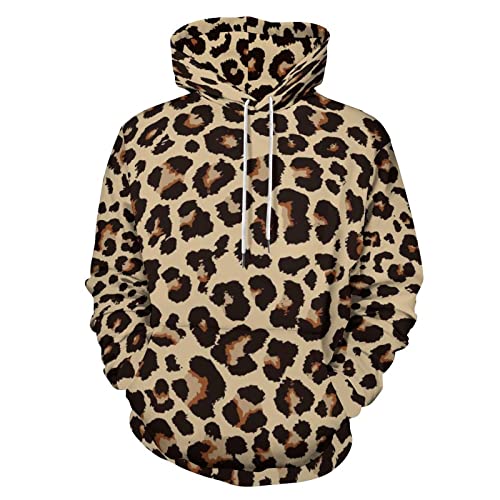 delayer Hoodie Für Erwachsene Tier-Leopard-Muster-Design Sweatshirts Hoody Mit Tasche Für Herren Damen von delayer