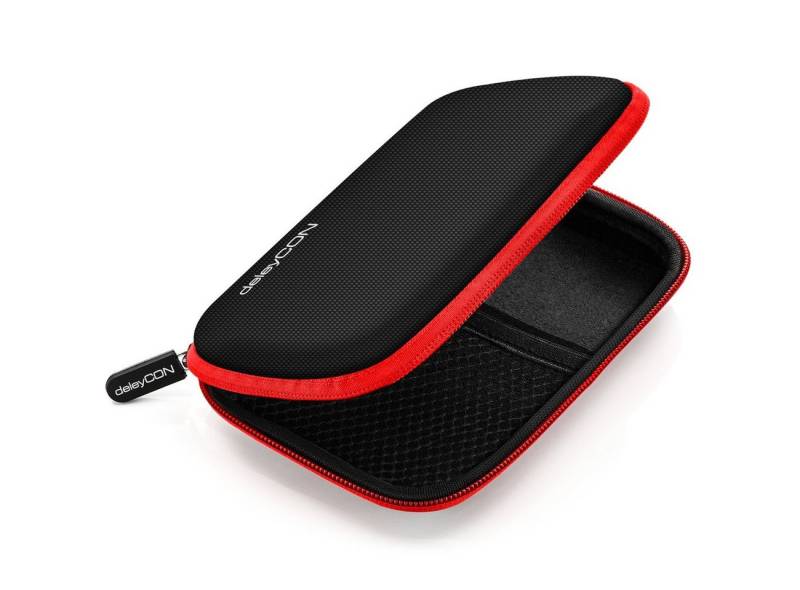 deleyCON Festplattentasche deleyCON Festplattentasche Case für 2,5 Zoll" HDD SSD 2 Fächer von deleyCON
