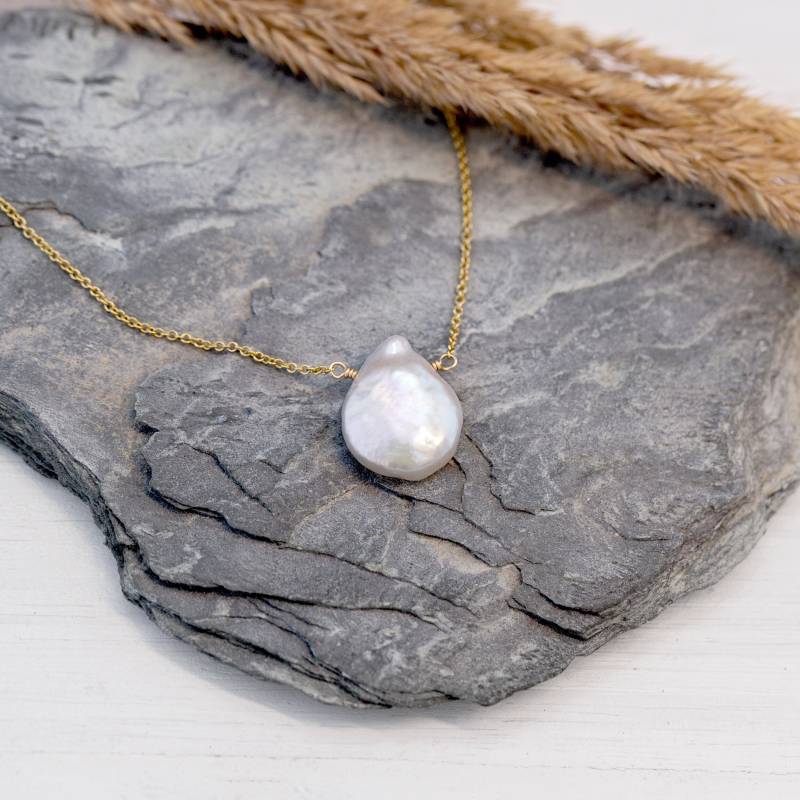 Barock Perlenkette, Zierliche Kette Rose Gold Filled 925 Silber, Minimalist Einfache Braut Brautjungfer Schmuck Geschenk, Echte Perlenkette Boho Barock Perlenkette, Zierliche Kette Rose Gold Filled 925 Silber, Minimalist Einfache Braut Brautjungfer Schmuck Geschenk, Echte Perlenkette Boho von delezhen