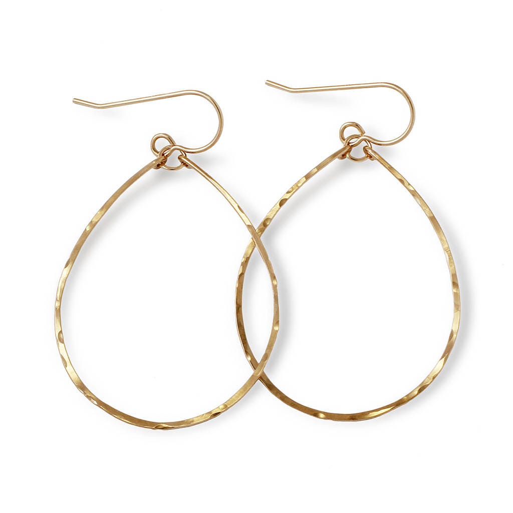 Gold Creolen - Dünne Fill, Rosegold Fill Oder Sterling Silber/Gehämmerte Oval Zarte Teardrop von delialangan