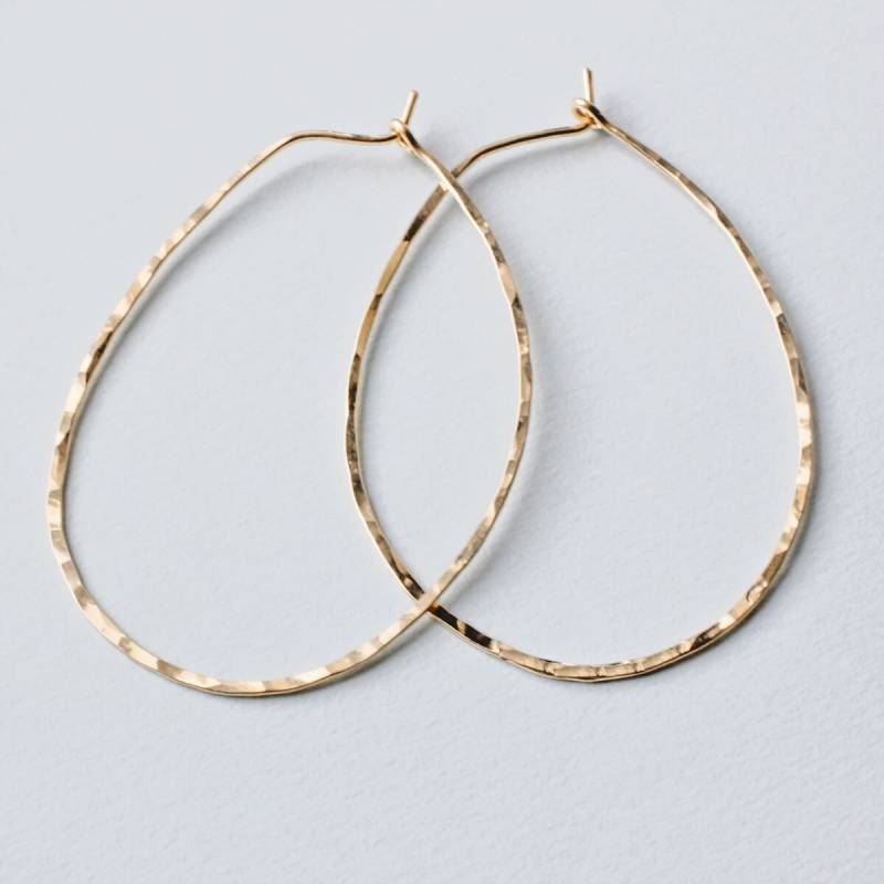 Gold Creolen - Dünne Oval Gehämmerte Fill/sterling Silber 2 "Große Rosegold Gerade Durch Gold Creolen - Dünne Oval Gehämmerte Fill/sterling Silber 2 "Große Rosegold Gerade Durch von delialangan