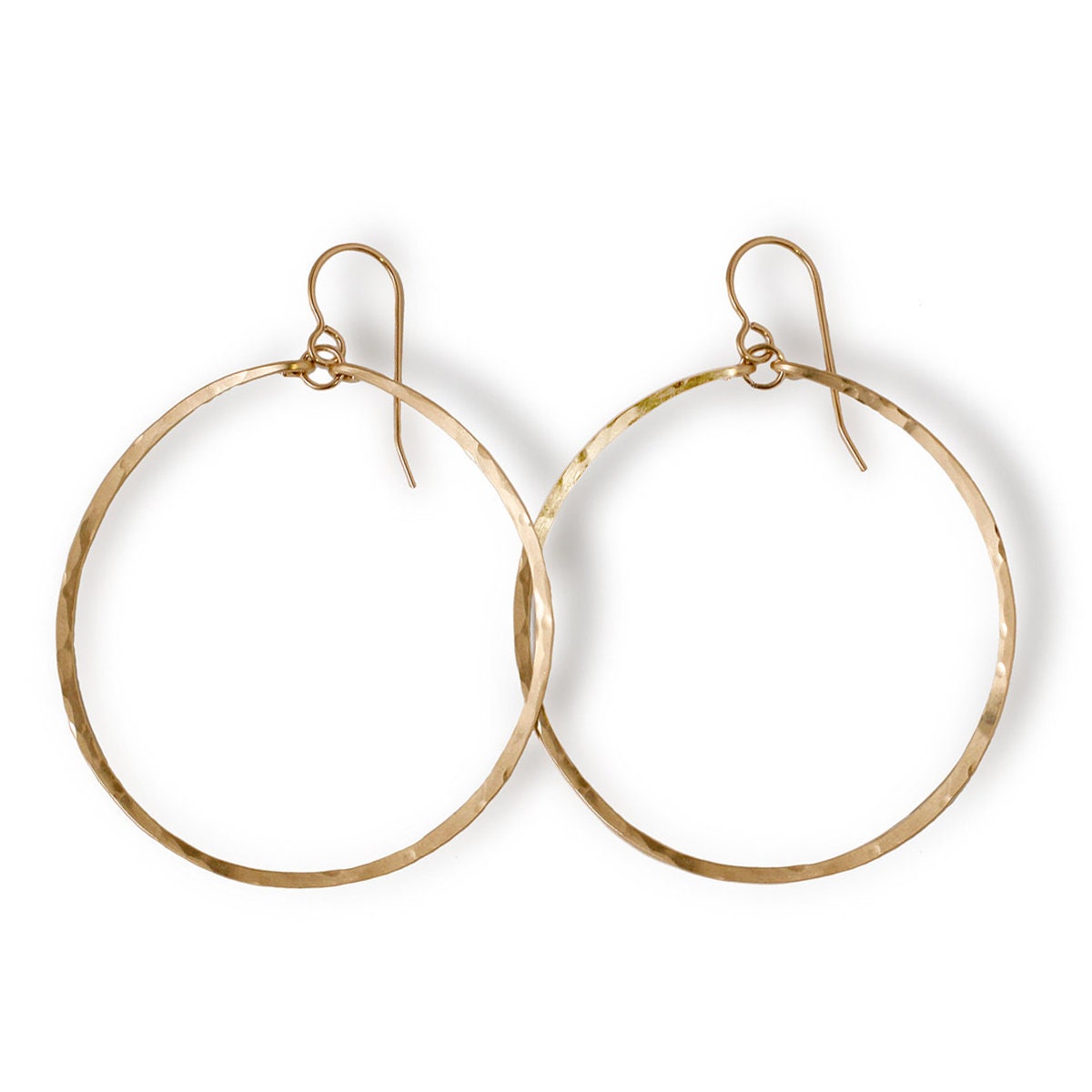 Gold Creolen Large/Silberne Hoop Ohrringe - 14K Filled, Rose Gold, Sterling Silber Große Gehämmerte von delialangan