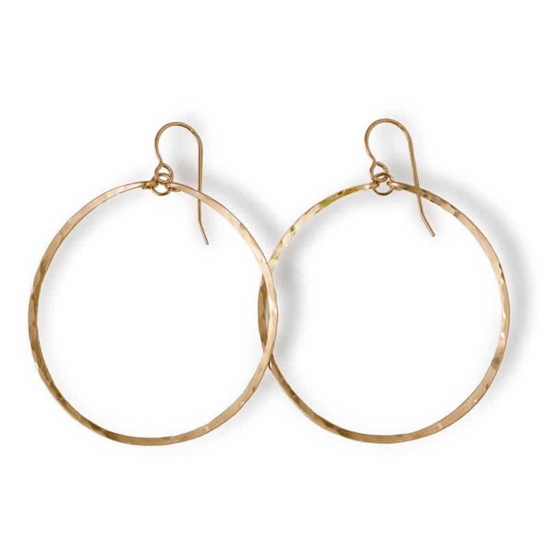 Gold Creolen Large/Silberne Hoop Ohrringe - 14K Filled, Rose Gold, Sterling Silber Große Gehämmerte von delialangan