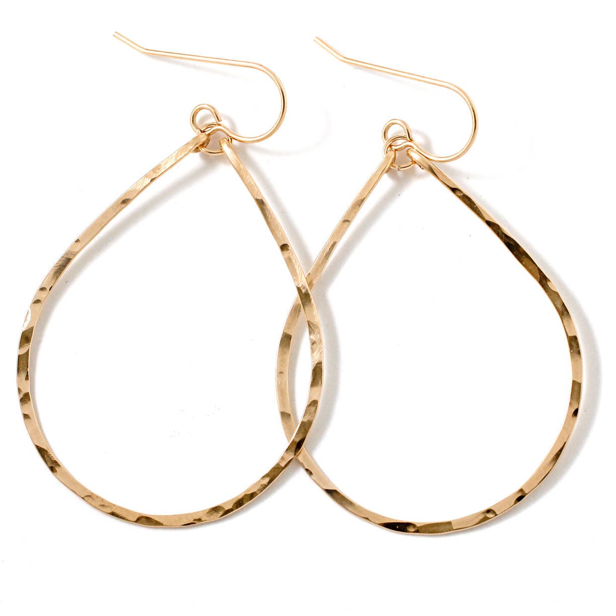 Gold Teardrop Creolen/Silber Ohrringe Fill Sterling Oder Rosegold Gehämmerte Tear Drop von delialangan