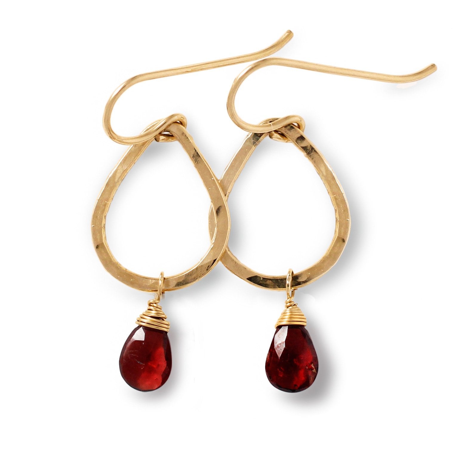 Granat Träne - Zierliche Ohrringe Mit 14K Gold Filled Hoop Winzige Hoops Kleine Ohrring von delialangan