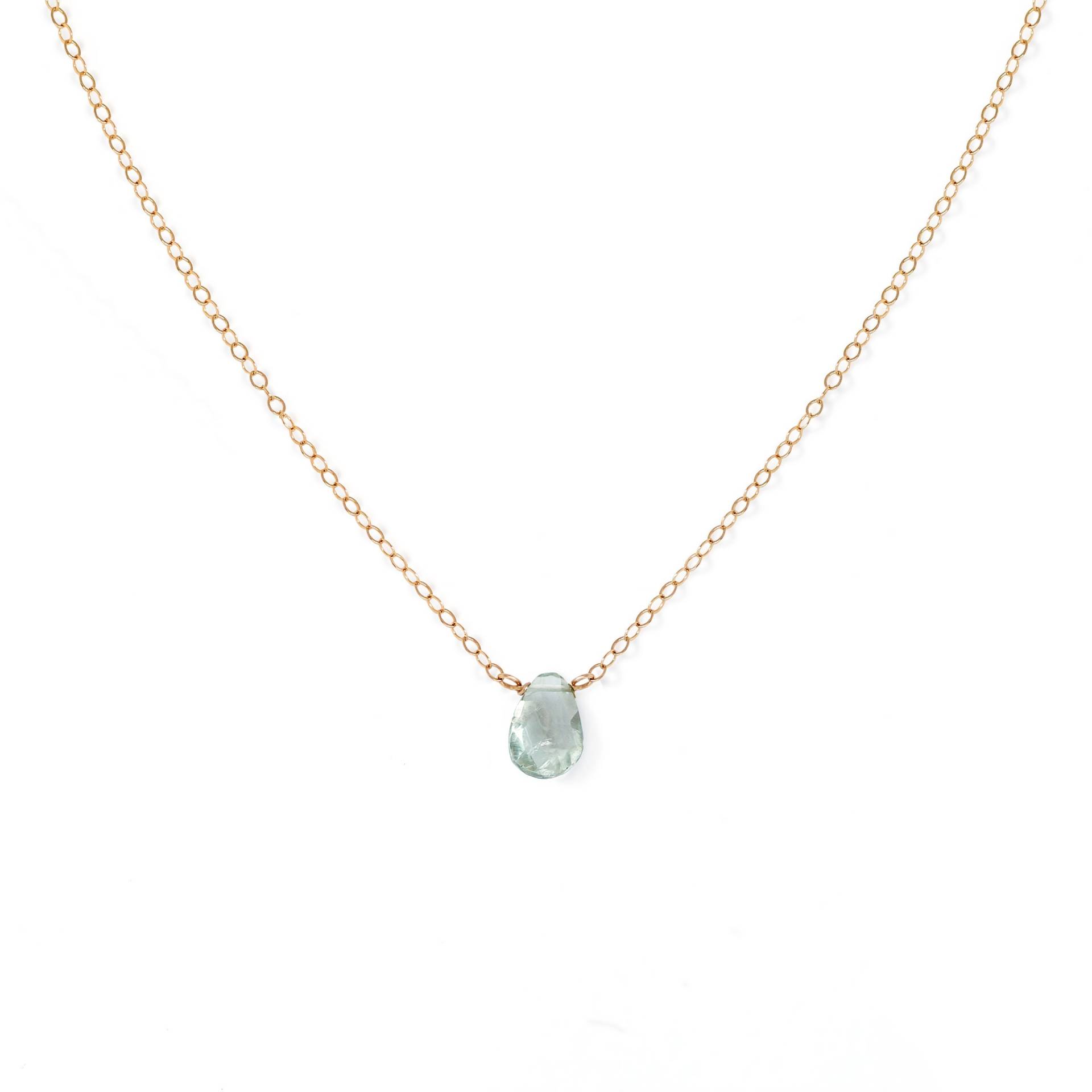 Grün Amethyst Halskette - Grüner Edelstein An Zarter Gold Oder Silber Kette Kleiner Stein Februar Geburtsstein Anhänger von delialangan