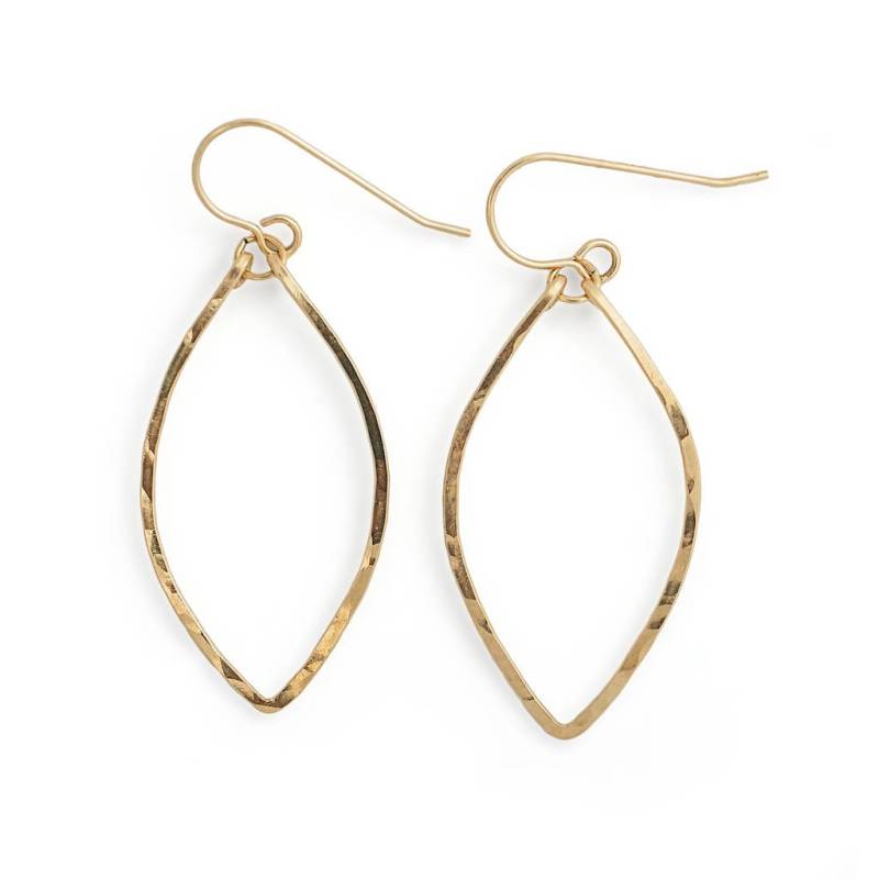 Kleine Blattförmige Ohrringe - 14K Gold Fill, Rosegold Fill Oder Sterling Silber Creolen Gehämmerte Tropfen von delialangan