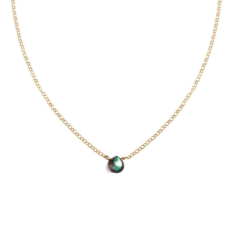 Kleiner Labradorit Anhänger - Zierliche Halskette An Zarter 14K Gold Fill Oder Sterling Silber Kette Facettierte Kleiner Labradorit Anhänger - Zierliche Halskette An Zarter 14K Gold Fill Oder Sterling Silber Kette Facettierte von delialangan