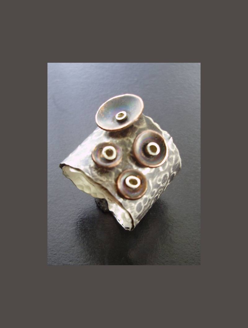 Barnacle Ring, Silber Wrap Kupfer Und Silber, Verstellbare von delisadesigns