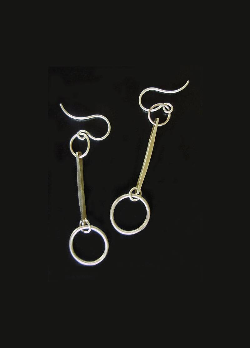 Doppel-Loop-Ohrringe, Silber Reifen, Modern, Handwerker Schmuck von delisadesigns