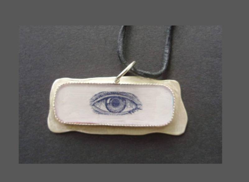 Ich Habe Mein Auge Auf Sie Anhänger, Halskette, Amulett, Talisman, Handgemachte Schrumpfen Film Set in Silber Einzigartige Kunst Schmuck von delisadesigns