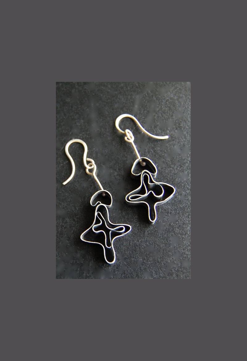 stern Squiggle Ohrringe, Abstrakte Silber, Modern, Leichte Ooak, Funky Schmuck von delisadesigns
