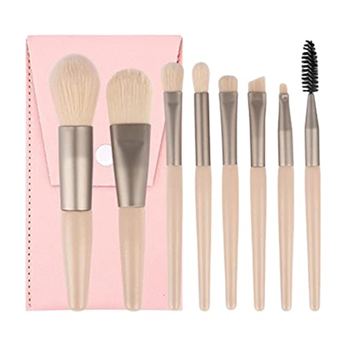 Make-up Pinsel Set Mit Etui | Reise Lidschatten Pinsel für Augen mit Etui | 8 stücke Weiche Synthetische Borsten Foundation Pinsel Für Puder Make-up Augenbraue, Lidschatten, Eyeliner Delr von delr