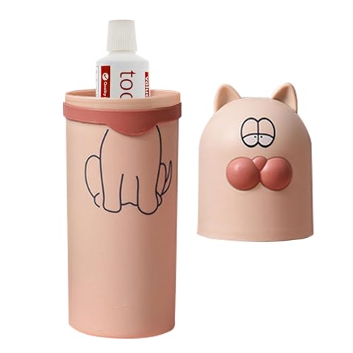 Zahnbürstenbox für Reisen - Tragbare Zahnpasta Aufbewahrungsbox Becher mit Cartoon Aussehen | Staubdichte Zahnbürstenabdeckung für Kinder, Erwachsene Delr von delr