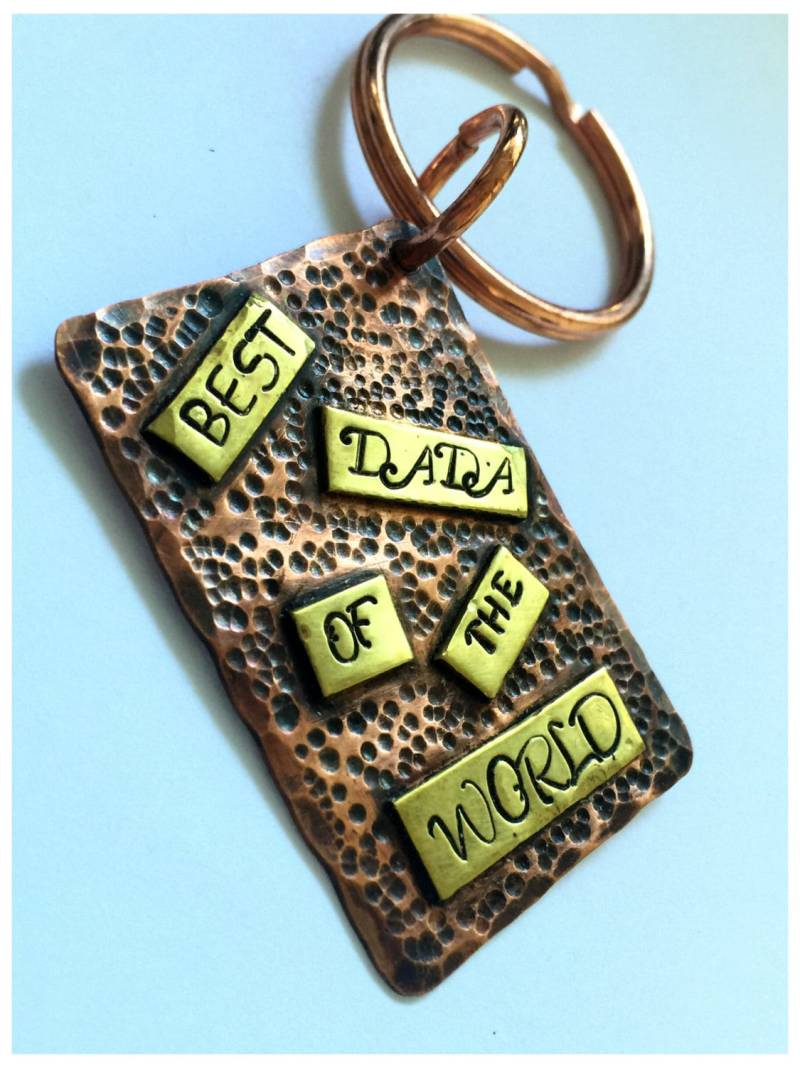 Am Besten Dada in Die Welt Custom Antik Kupfer Schlüsselanhänger - Vaters Tag Best Dad Geschenk Vatertag Individuelle von MaisonGD