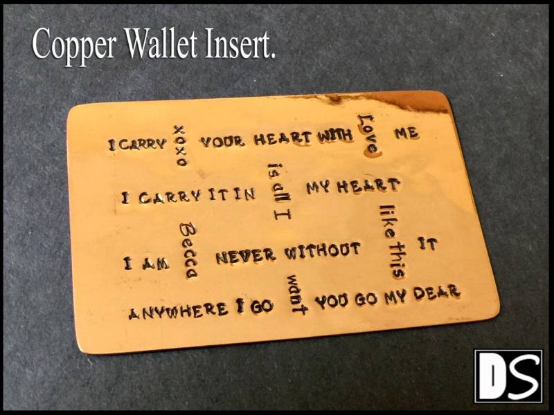 Kupfer Brieftasche Legen, Hand Gestempelt Geschenk, Originelles Design, Jederzeit Geschenk Für Jedermann von MaisonGD