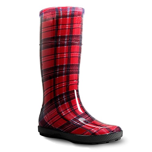 demar. Gummistiefel Regenstiefel Hawai Lady (37, Karo rot) von DEMAR