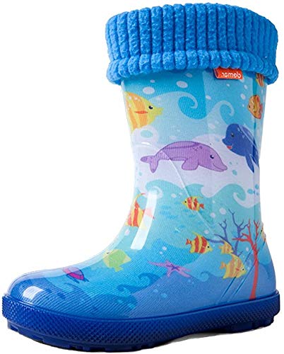 DEMAR Kinder Gummistiefel gefüttert HAWAI LUX EXCLUSIVE (22/23, ocean) von DEMAR