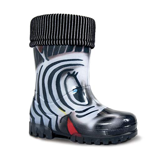 DEMAR Kinder Gummistiefel gefüttert TWISTER LUX (20/21, Zebra) von DEMAR