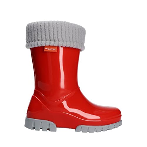 demar. Kinder Gummistiefel gefüttert TWISTER LUX (32/33, Rot) von demar.