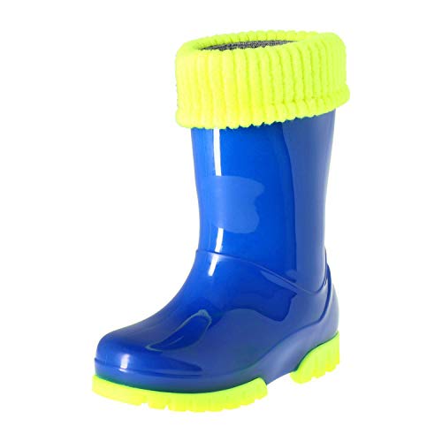 demar. Kinder Gummistiefel gefüttert TWISTER LUX FLUO (20/21, blau) von demar.