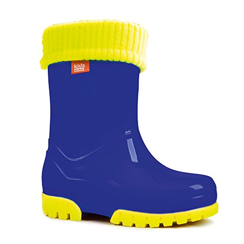 DEMAR Kinder Gummistiefel gefüttert Twister LUX Fluo (28/29, blau) von DEMAR