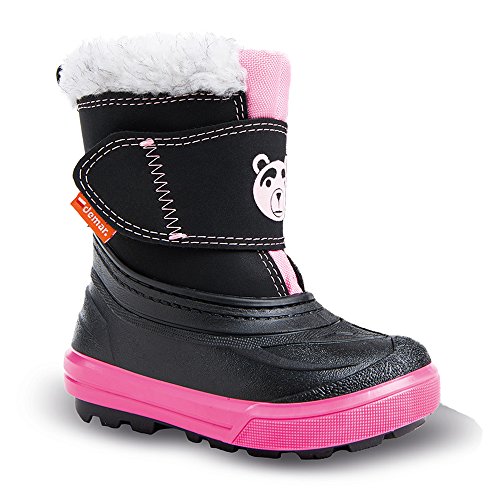 demar. Kinder Winterstiefel mit WOLLE gefüttert BEAR (22/23, schwarz/pink) von demar.