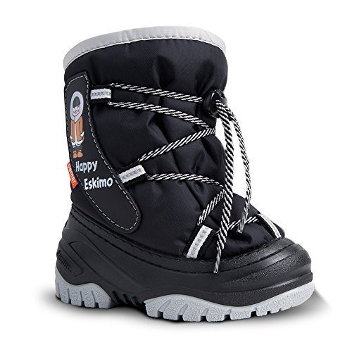 demar. Kinder Winterstiefel mit WOLLE gefüttert HAPPY ESKIMO (20/21, schwarz/grau) von demar.