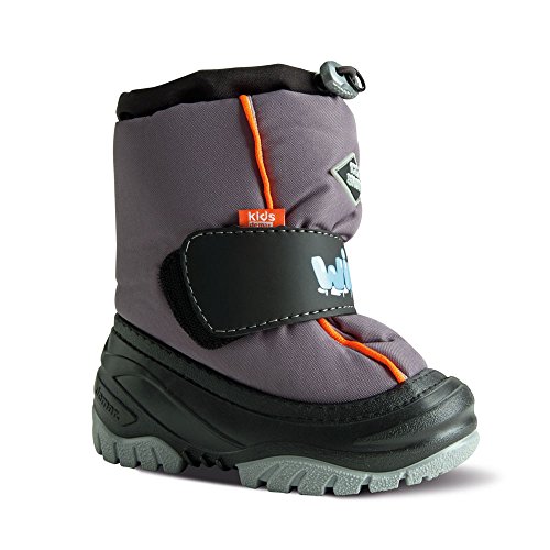 demar. Kinder Winterstiefel mit WOLLE gefüttert ICE SNOW (22/23, grau) von demar.