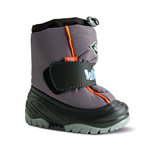 DEMAR Kinder Winterstiefel mit Wolle gefüttert Ice Snow (22/23, grau) von DEMAR