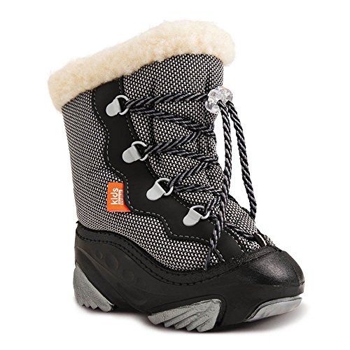 Demar Kinder Winterstiefel mit WOLLE gefüttert SNOWMAR (26/27, grau) von Demar