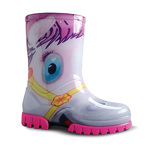 DEMAR bunte Kinder Gummistiefel viele Motive TWISTER PRINT, Pony, 32/33 EU von DEMAR