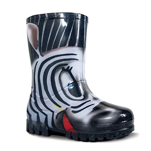 DEMAR bunte Kinder Gummistiefel viele Motive TWISTER PRINT, Zebra, 26/27 EU von DEMAR