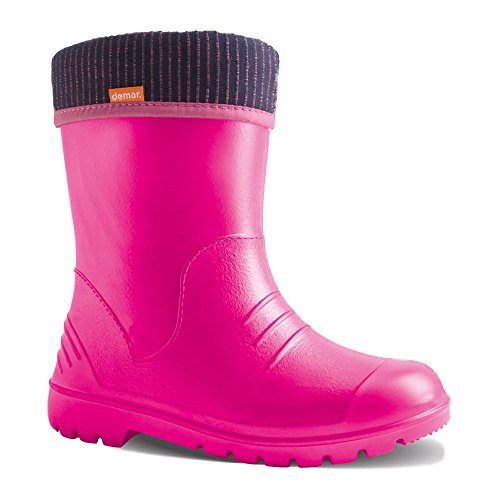 demar. federleichte Kinder EVA Gummistiefel gefüttert Dino (24/25, pink) von demar.