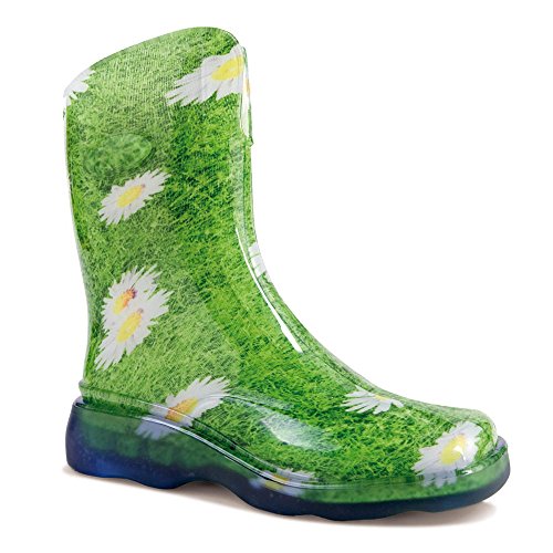 DEMAR schicke Bunte Damen Gummistiefel Regenstiefel LIDO (36/37, Gänseblümchen) von DEMAR