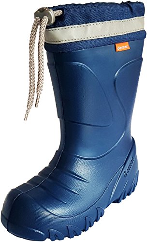 demar. Kinder Mädchen Jungen Gummistiefel Wolle gefüttert Regenstiefel leichtes Eva Material Blau 22/23 EU von demar.