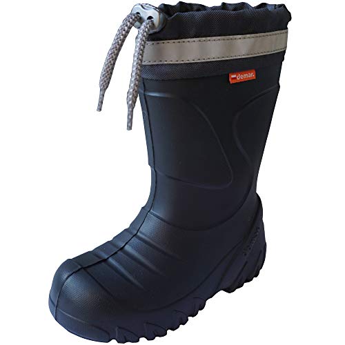 demar. Kinder Mädchen Jungen Gummistiefel Wolle gefüttert Regenstiefel leichtes Eva Material Graphit 22/23 EU von demar.