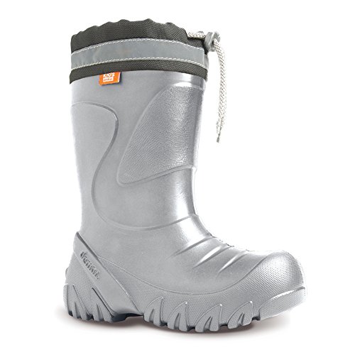 demar. EVA federleichte Kinder Gummistiefel mit Stulpe gefüttert MAMMUT-S (22/23, silber-2) von demar.