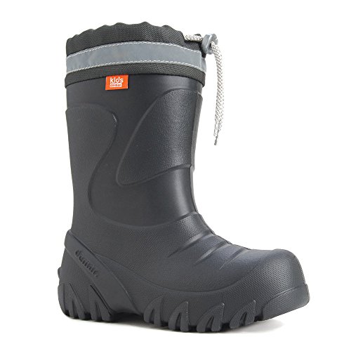 demar. Eva federleichte Kinder Gummistiefel mit Stulpe gefüttert Mammut-S (34/35, Graphit mit Filz-Innenschuhen) von DEMAR